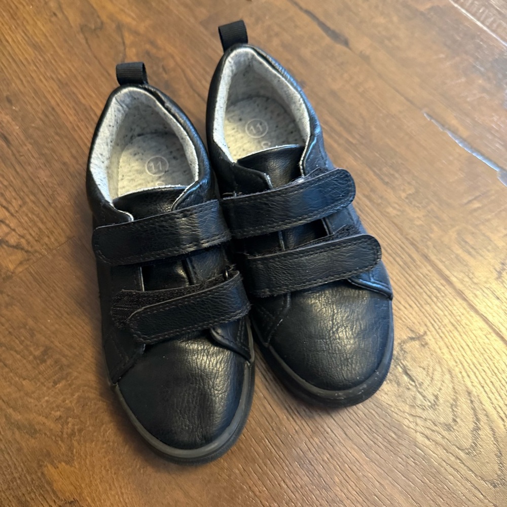 Cat & Jack Black Sneakers Toddler Boys Size 11 Double Velcro